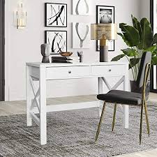 Modern desks are sleek, clean, and stylish making them ideal for creating a trendy, modern workspace that will keep you focused in style. Choochoo Home Office Desk Writing Computer Table Modern Design White Desk With Drawers Farmhouse Goals