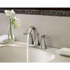Moen is a brand associated with a chic look and a reputation for being dependable. Moen Eva Bathroom Faucet 2 Handle Brushed Nickel Lowe S Canada