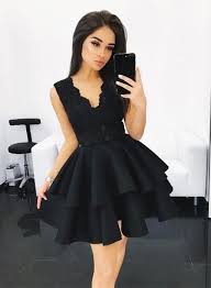Cute Black Lace A Line Short Prom Dress Black Homecoming Dress Customized Service And Rush Black Homecoming Dress Homecoming Dresses Short Black Prom Dresses