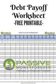 Debt Payoff Worksheet Debt Payoff Worksheet Debt Payoff Payoff