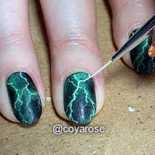 Nicoya Grobman On Instagram Lightning Tutorial Inspired By Asabree Lightning Stormy Marb Nail Art Tutorial Nail Art Videos Winter Nails