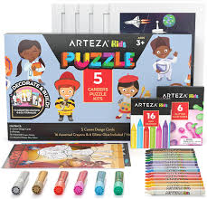 Low prices, free shipping & 1 yr returns. Buy Arteza Kids Jigsaw Puzzle Kit 5 Careers Puzzles 16 Crayons 6 Tubes Of Glitter Glue 5 Frames Diy And Screen Free Kids Activities For Ages 3 And Up Online In Usa B09f7tvnyg