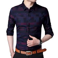 Plaid Checkered Long Sleeve Turn Down Collar Dress Shirt Men In 2020 Business Casual Shirts Long Sleeve Dress Shirt Men Mens Shirt Dress