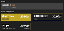 Czy na high League można placic PSC?