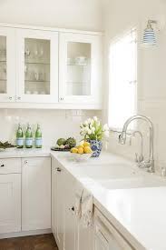 A clear glass is going to show. Vintage Glass Door Kitchen Cabinet Doors Transitional Kitchen