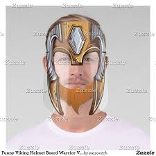 Funny Viking Helmet Beard Warrior Viking Face Shield Zazzle Com In 2020 Viking Helmet Face Shield Plastic Animals