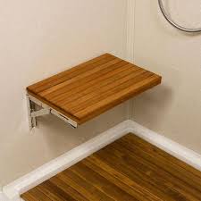 17 W Teak Wall Mount Fold Down Teak Shower Bench Seat Teakworks4u