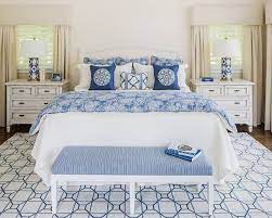 Create an elegant light blue bedroom with powder blue walls and crisp white crown molding. Interior Design Ideas Home Bunch An Interior Design Luxury Homes Blog Blue Bedroom Decor Blue White Bedroom White Master Bedroom
