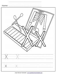 letter x worksheets recognize trace print