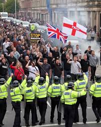 Immigration tensions erupted across parts of the United Kingdom and Europe  as rival protesters took to the streets following a series of high-profile  violent incidents. In Glasgow, anti-immigration demonstrators and  anti-racism activists