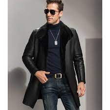 576 Black X Long Men S Shearling Jacket Men S Fur Coats And Outfit Men S Winter Sheepskin Shearling C Mens Fur Coat Mens Shearling Jacket Jackets Men Fashion