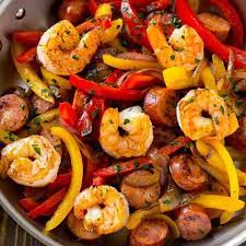 Cajun Shrimp And Sausage Skillet Recipe Shrimp Recipes Easy Healthy Fitness Meals Cajun Shrimp Recipes