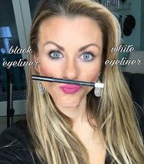 Black And White Eyeliner Ideas Loving The Difference A Simple Swap Of Color Can Make White Eyeliner White Eyeliner Tricks White Eyeliner Waterline