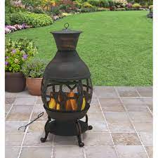 Their design is helpful in keeping smoke out of your guests' eyes, as it travels up the. Better Homes And Gardens Cast Iron Chiminea Antique Bronze Walmart Com Walmart Com