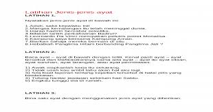 Jenis ayam ketiga adalah ayam kapas. Latihan Jenis Jenis Ayat Docx Document