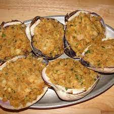 Rhode Island Stuffed Quahogs Recipe Clam Recipes Stuffed Quahogs Shellfish Recipes