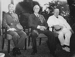 1943 La Conference Du Caire Tchang Kai Chek Chine Franklin Roosevelt Etats Unis Winston Churchill Grande Bretagne Le Caire Winston Churchill Kai