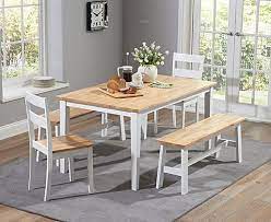 Maybe you would like to learn more about one of these? Chiltern 150cm Oak And White Dining Table Set With Benches And Chairs Chiltern Furniture Modern Rumah