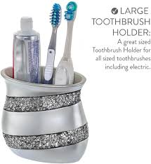 Victoria bath ensemble, 4 piece bathroom accessories. Amazon Com Creative Scents Bathroom Accessories Set 4 Piece Silver Mosaic Glass Luxury Bathroom Gift Set Includes Soap Dispenser Toothbrush Holder Tumbler Soap Dish Finished In Stunning Silver Home Kitchen