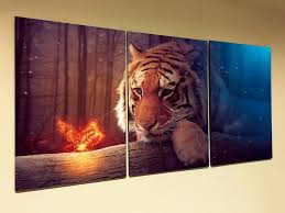 Ver más ideas sobre tigres, pinturas, pinturas de animales. Cuadros Triptico Tigre Con Mariposa Deco Delorean