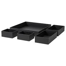 Grasidan Box Set Of 5 Black Ikea Drawer Organisers Drawer Unit Ikea