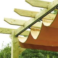 Pergola Rowlinson En Bois Avec Toile Coulissante Wood Pergola Pergola Garden Pergola Ideas For Patio