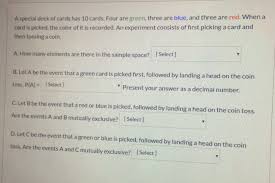 There are 26 red cards and 26 black cards in the standard deck of 52 playing cards. Answered A Special Deck Of Cards Has 10 Cards Bartleby