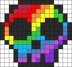 Des Tetes De Mort Infernales A Creer En Perles Hama Modeles Hama Perles A Tisser Pixel Art Tete De Mort Schemas De Bijoux En Perles