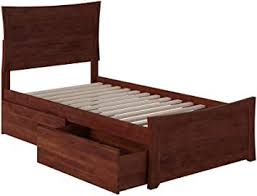 Atlantic Furniture Metro Platform Bed With Matching Foot Board And 2 Urban Bed Drawers Twin Walnut In 2020 Atlantic Furniture Bed With Drawers Furniture