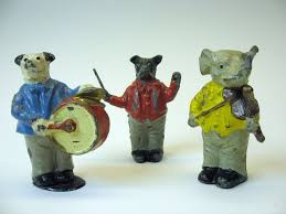 Animal Band Victorian German Figural Lead 3 Piece Animal Band Animal Figurines Figures Ceramic Animals