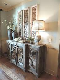 Rustic Style Mirrored Cabinet Lattice Wall Decor Interior Styling Buffet Lamp Rustic Decor Entry Styling Desig Dining Room Console Room Decor Home Decor