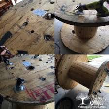 Wooden spool outdoor coffee table. How To Make This Cable Spool Patio Set Whimsy And Wood