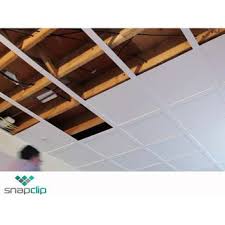 Snapclip Suspended Ceiling System In Flat Pure White Low Ceiling Basement Basement Ceiling Basement Renovations