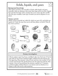 Solids Liquids And Gases Science Worksheets 1st Grade Science Learning Science