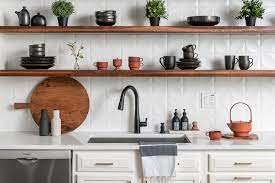 Maybe you would like to learn more about one of these? Kitchen Backsplash And Walnut Floating Shelves Scandinavian Kitchen Atlanta By Tunde Decor Llc Houzz