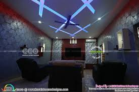 Completed Interiors With Exterior In Kerala Theatre Interior Interior Kerala Houses