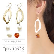 ファッション通販shoplist ショップリスト ピアス 金属アレルギー メタル オーバル パール ニッケルフリー フックピアス べっ甲風 マーブル模様 デイリー カジュアル ブランドジュエルボックス jewelvox jewel vox ジュエルヴォックス メタル製ジュエリー