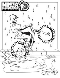 Ninja coloring pages not only keep your little monsters engaged for hours but they also make great decoration pieces for your kids bedroom or even a fun group art activity. Ninja Coloring Pages Ninja Mountain Bike Skills