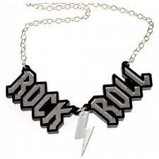 Chicnova Fashion Rock Roll Pendant Necklace Alternative Jewelry Thin Chain Necklace Rock Style