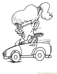 This is like a teen girl from 1060's dream car. Girl Happy Driving Car Coloring Page For Kids Free Racing Cars Printable Coloring Pages Online For Kids Coloringpages101 Com Coloring Pages For Kids