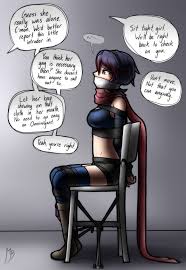 magnolia-baillon, ella (magnolia-baillon), original, highres, 1girl, arms  behind back, bdsm, belly, bondage, bound, bound ankles, bound arms, bound  legs, bound wrists, gag, gagged, improvised gag, midriff, rope, tape, tape  gag, tied to