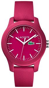 Lacoste 12 12 Hot Pink Analog Silicone Strap Watch Dillard S Lacoste Pink Lacoste Women Blue Watches