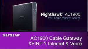 Feb 20, 2021 · to physically hook it up, you need to connect the coaxial cable from the wall to the modem and then from the modem to your computer. Nighthawk Wifi Cable Modem Router With Xfinity Internet And Voice Netgear C7100v Youtube