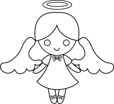 Black And White Angel Cartoon Black And White Angel Angel Drawing Angel Clipart Angel Silhouette