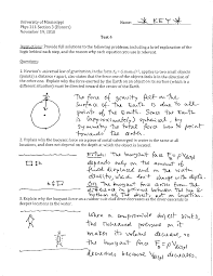 University grants commission new delhi. Past Test 4 With Answers Physics For Science And Engineering I Phys 211 Docsity