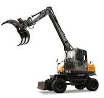 Superior Performance Grapple Bucket Tree Harvester Wheeled Excavator  Grapple Excavator