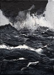 Black And White Pictures Of Ocean Waves Dark Sea Painting By Werner Knaupp Sea Painting Art Abstract Landscape