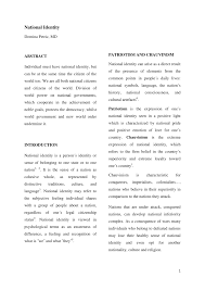Pdf National Identity