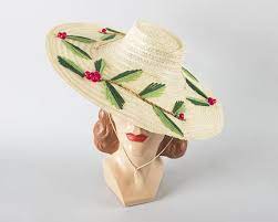 Vintage 1950s 1960s Hat 50s 60s Straw Sun Hat Berry Fruit Etsy Sun Hats Straw Sun Hat 1960s Hats