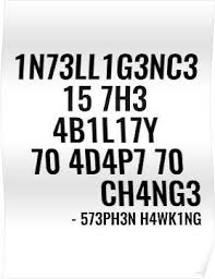 Intelligence Is The Ability To Adapt To Change Quote Intelligence Is The Ability To Adapt To Change Poster Intelligence Quotes Intellectual Quotes Different Quotes